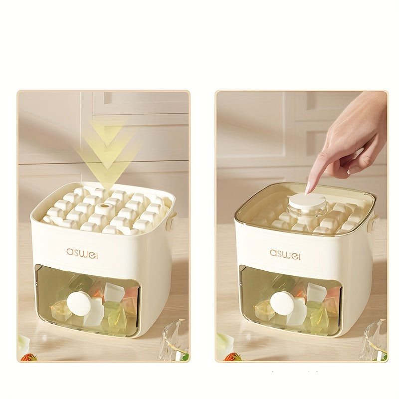 2pcs Easy Pressure Ice Maker-Large Capacity, Food Grade Plastic Ice Cube Tray, Creating Perfect Ice Cubes and Frozen Balls-Kitchen Essential Gadgets