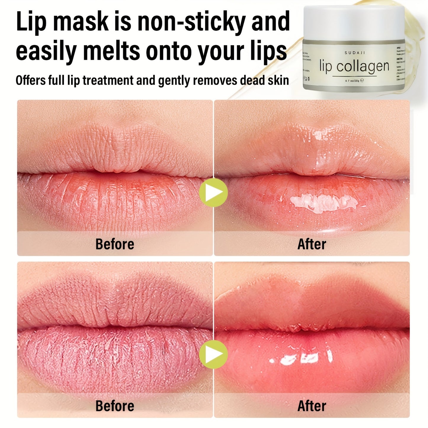 Blueberry & Strawberry Collagen Lip Mask with Vitamin A & E - Hydrating and Nourishing Personal Care for Women