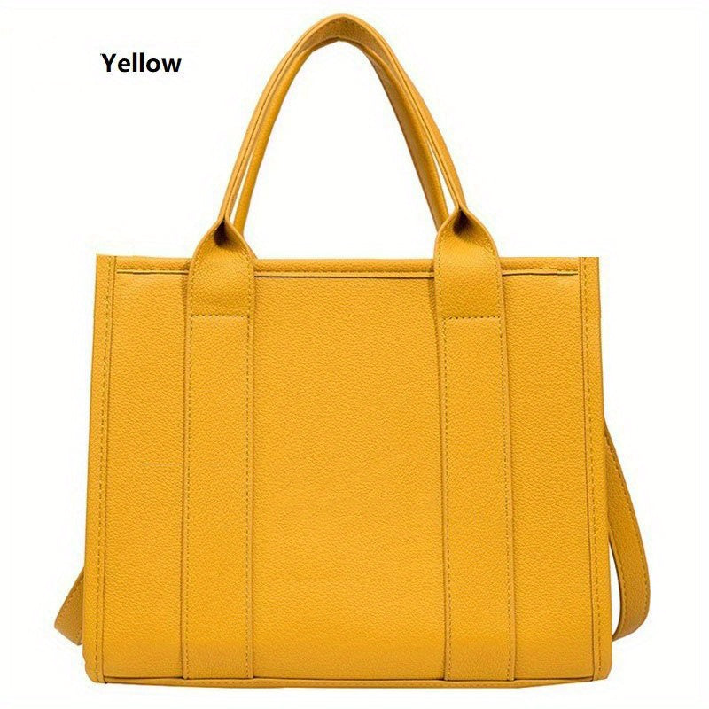 Chic Everyday Womens Tote - Durable PU Leather, Spacious Satchel with Top Handle - Ideal for Work & Casual Outings