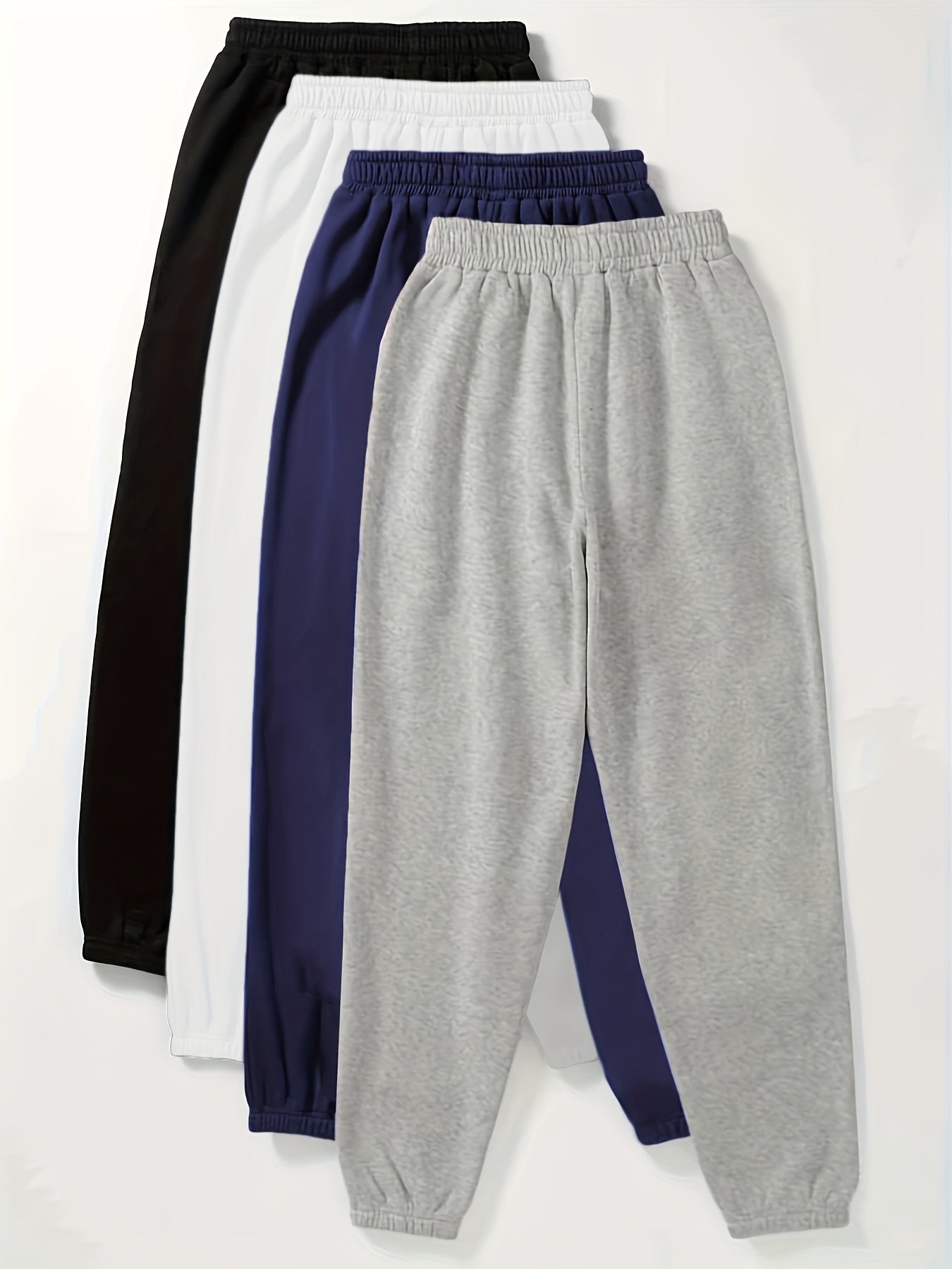 2023 New Fashion Casual S Pants for Women, Lined Elastic Waist, Hot Cross-Border European and American Style, 4-Pack, for Autumn and Winter