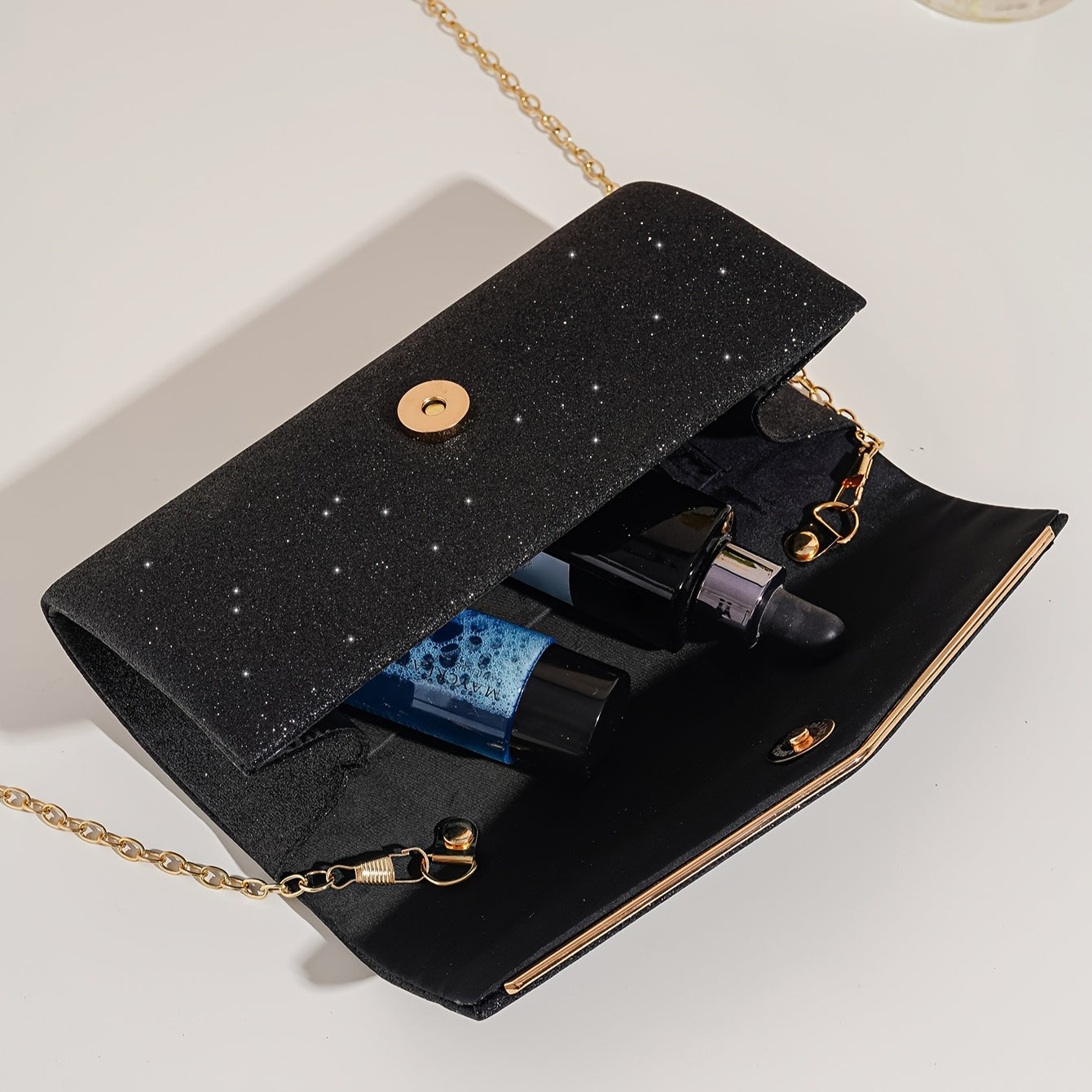 Women's Fashion Clutch With Shoulder Strap And Chain For Evening Party Wallet