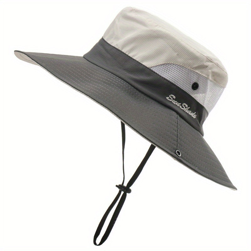 SUNYGOOG UPF Bucket Hat with Cooling Mesh & Ponytail Hole - Breathable Shield for Men & Women, Lightweight Wide Brim Outdoor for, Fishing, - Adjustable (Hand Wash/Dry Clean)