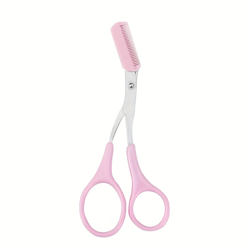 [Stainless Steel Eyebrow Trimmer] Stainless Steel Eyebrow Trimmer Scissor With Comb | Lady Woman Men Hair Removal Grooming Shaping | Eyebrow Remover Makeup Tool