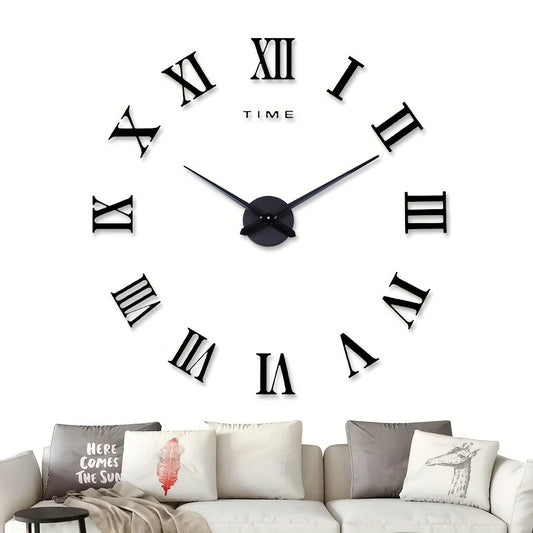 Glowtick Acrylic Wall Clock Compatible for - Vintage Roman Numerals & -to- Hands, Irregular Shape Panel, DIY-Friendly  Decoration, Installation (No Tools) - Ideal for, Office, '
