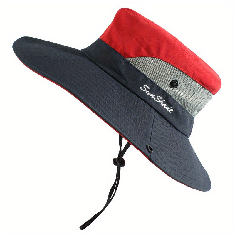 SUNYGOOG UPF Bucket Hat with Cooling Mesh & Ponytail Hole - Breathable Shield for Men & Women, Lightweight Wide Brim Outdoor for, Fishing, - Adjustable (Hand Wash/Dry Clean)