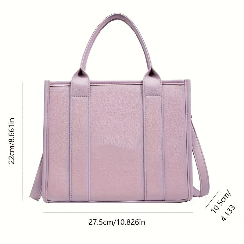 Chic Everyday Womens Tote - Durable PU Leather, Spacious Satchel with Top Handle - Ideal for Work & Casual Outings
