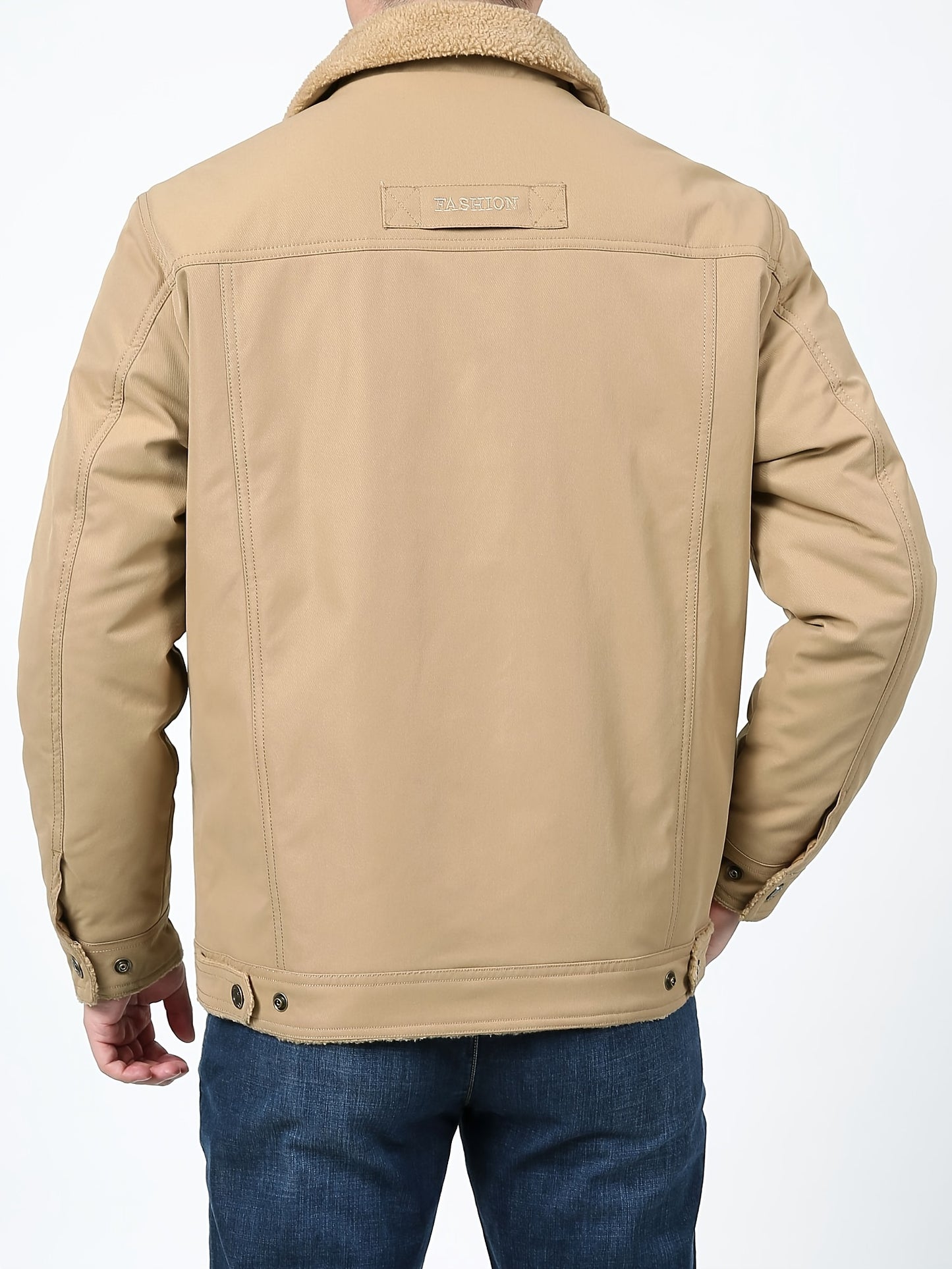 Men's Premium Fleece Windbreaker Jacket - Water-Resistant, Multi-Pocket, Lapel Collar, Casual, Breathable, Lightweight, Warm, and Comfortable for Fall and Winter Outdoor Activities, Hiking, Camping, and Daily Wear