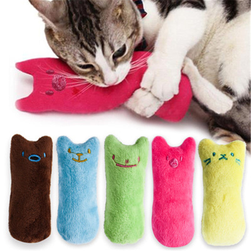 [1pc Squeaky Cat Toy] 1pc Interactive Cat Teaser Toy | Cat Design Containing Squeaky Plush Pillow Toy | Interactive Pet Supply