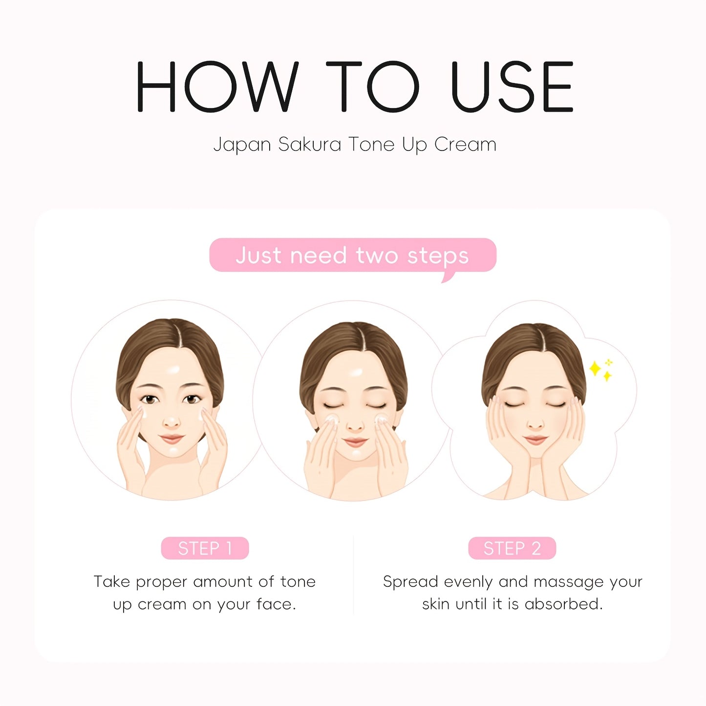 LAIKOU Sakura Tone UP Cream Even Light Beige Primer, Moisturizer Long Lasting Waterproof 1.06oz