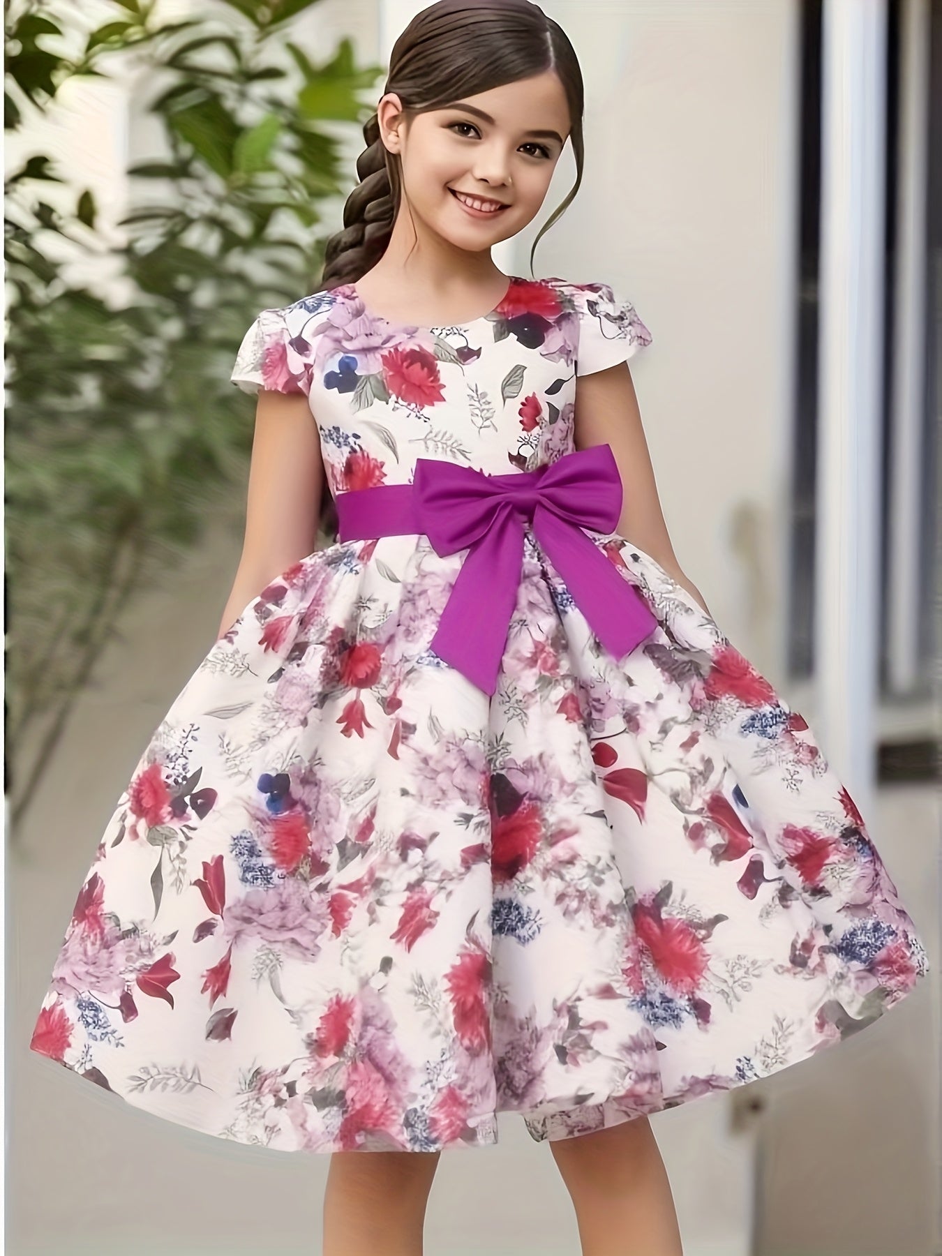 Children Eden 3-10 Years Girls Rose Print Dress