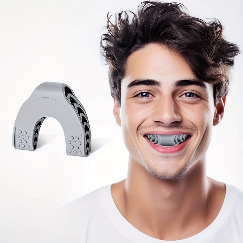 Silicone Facial Toning Exercise Device, 1 Piece Jawline Shaping Tool for Men & Women - Jaw Muscle Trainer, Enhancer for Facial Contour & Symmetry, Double Chin Reducer, Facial Beauty Tool - Unscented, Power-Free Operation, Bat