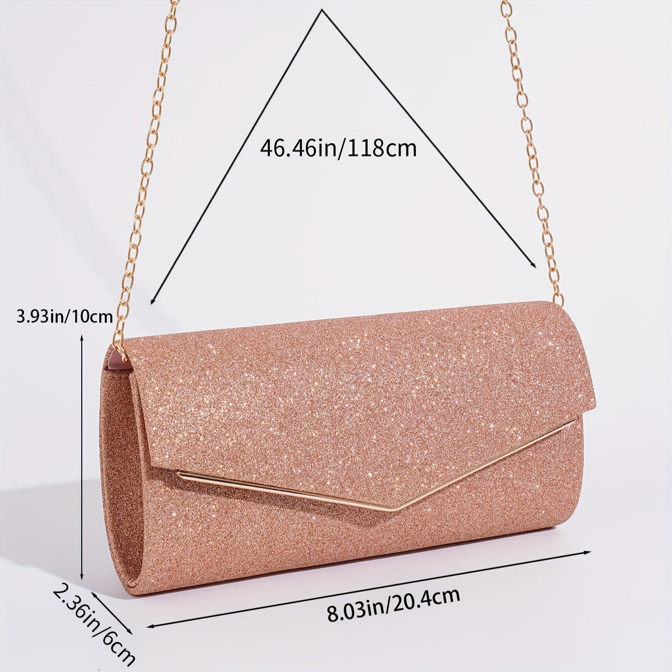 Women's Fashion Clutch With Shoulder Strap And Chain For Evening Party Wallet