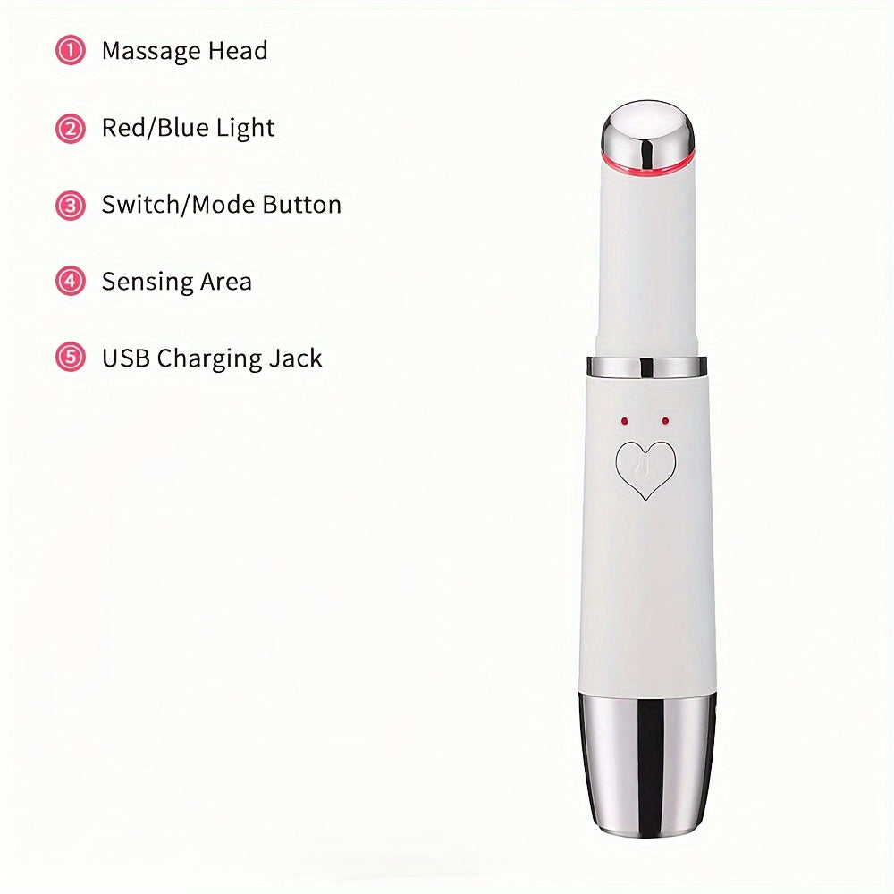 Rechargeable Heated Eye Massager Pen - Cosmetic Instrument - Hot & Cold Face Lifter, Relaxes Dark Circles, Eye Bags, Puffiness, Soothes Facial Tension, Perfect Birthday, Christmas Gift for Women and Men