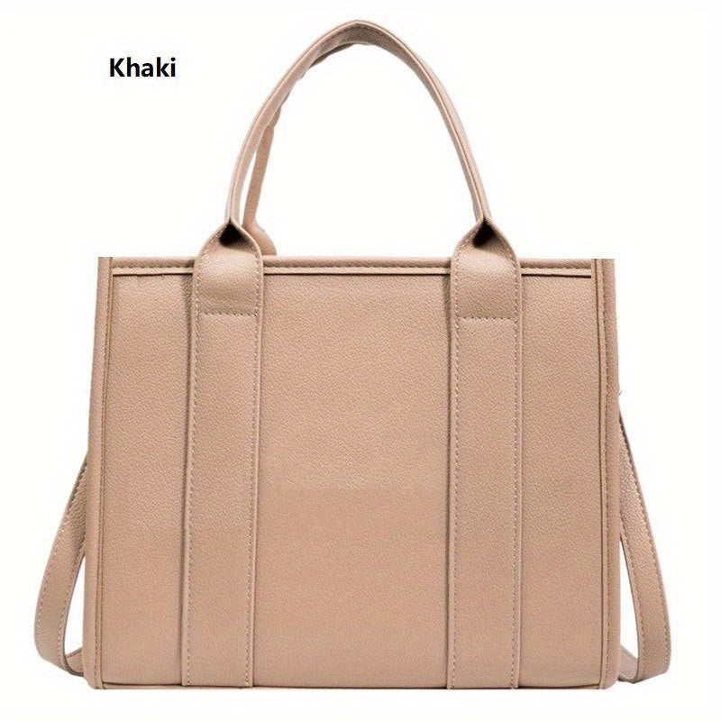 Chic Everyday Womens Tote - Durable PU Leather, Spacious Satchel with Top Handle - Ideal for Work & Casual Outings