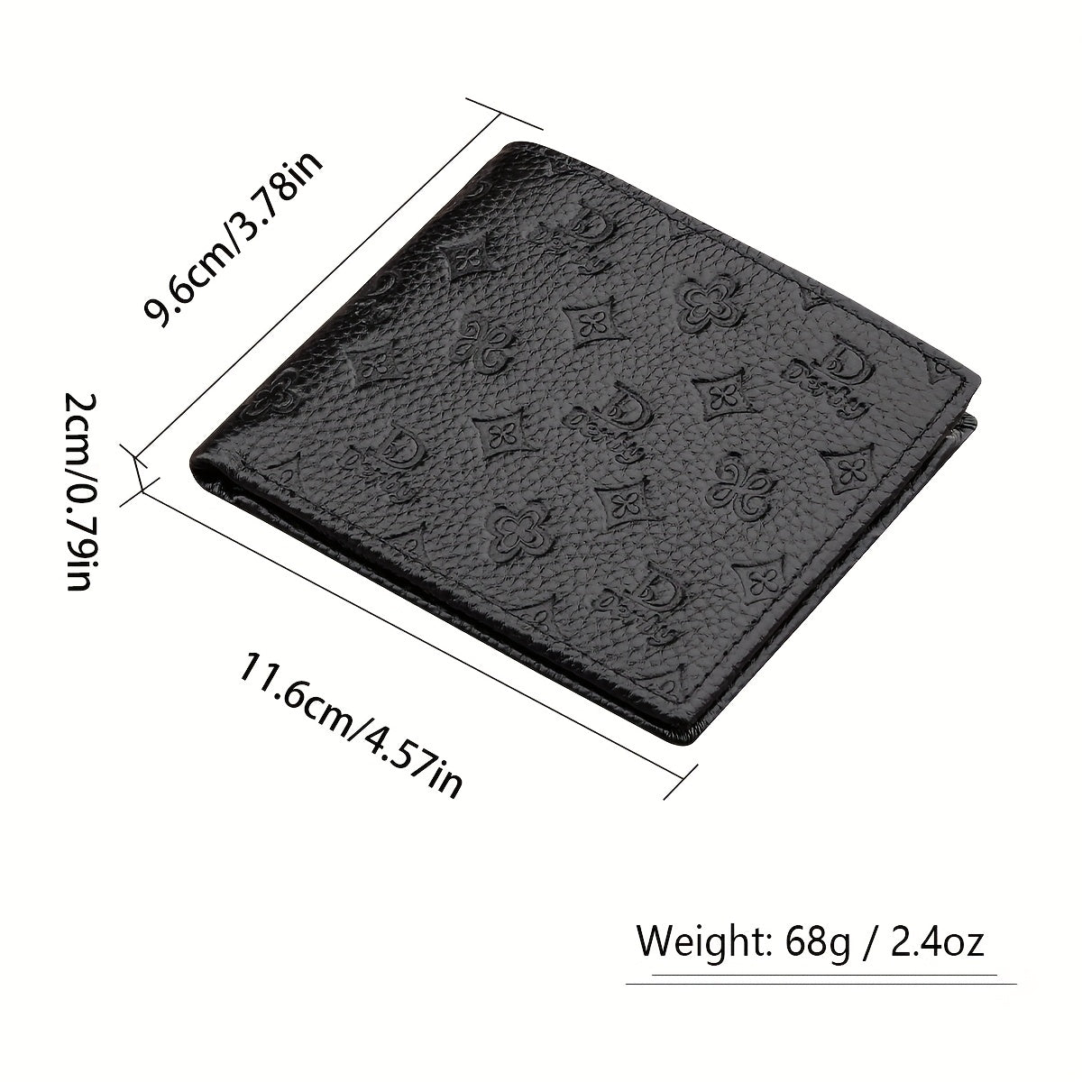 [Everyday Comfort] Baweisibinli Slim Black Leather Wallet for Men - Fashion Business Design with Multi-Card Slots & ID Window, Embossed Letter Pattern, Ideal Gift for Valentine's Day