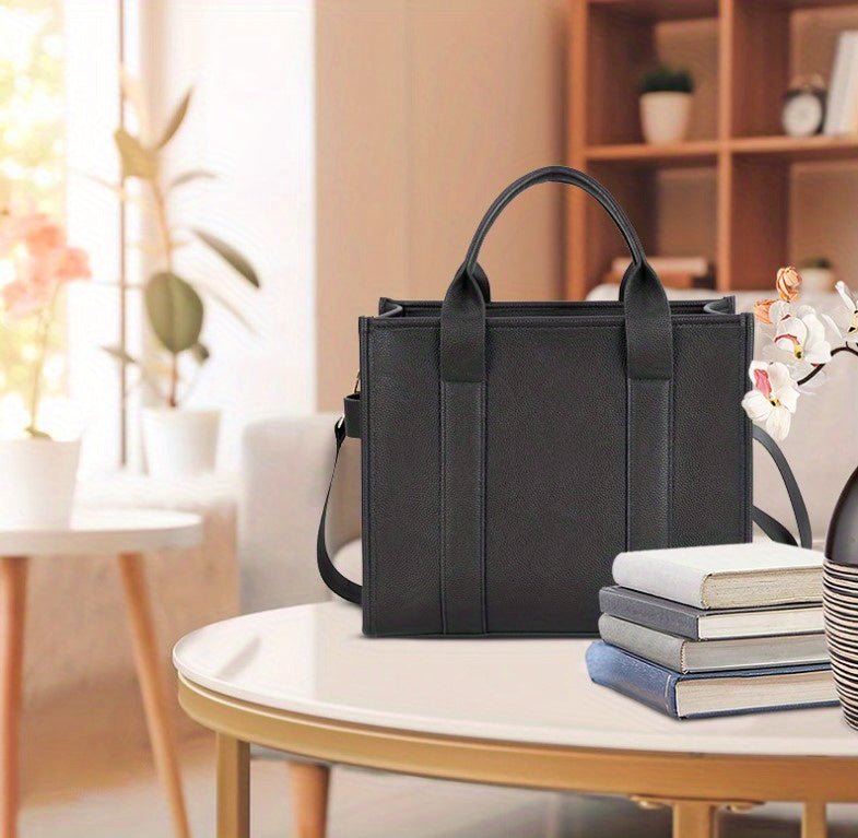 Chic Everyday Womens Tote - Durable PU Leather, Spacious Satchel with Top Handle - Ideal for Work & Casual Outings