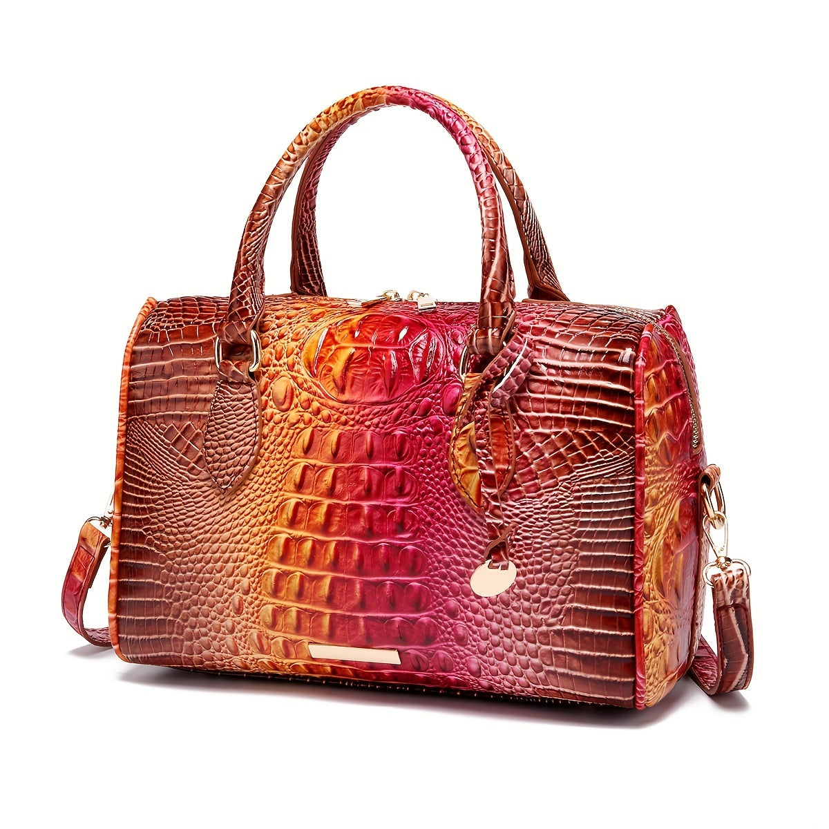 Crocodile Pattern Luxury Crossbody Bag, Top Handle Bag Purse, Classic Fashion Versatile Shoulder Bag