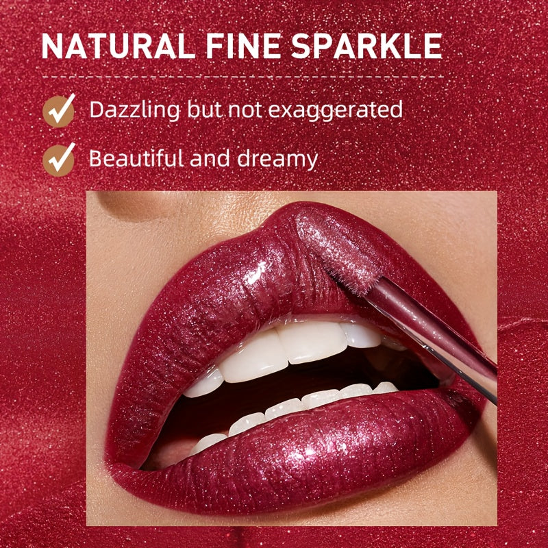 10 Colors Diamond Shiny Lip Gloss, Pearly Glitter Shimmer Finish High Pigmented, Long Lasting Makeup, Smudge Proof Lip Stain Valentine's Day Gifts For Music Festival