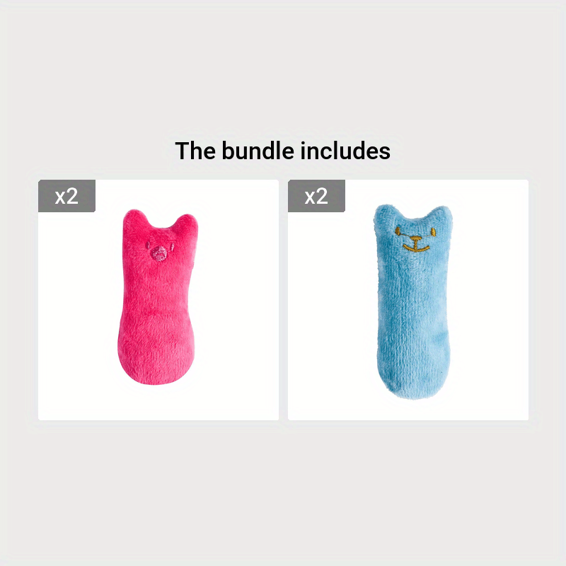[1pc Squeaky Cat Toy] 1pc Interactive Cat Teaser Toy | Cat Design Containing Squeaky Plush Pillow Toy | Interactive Pet Supply