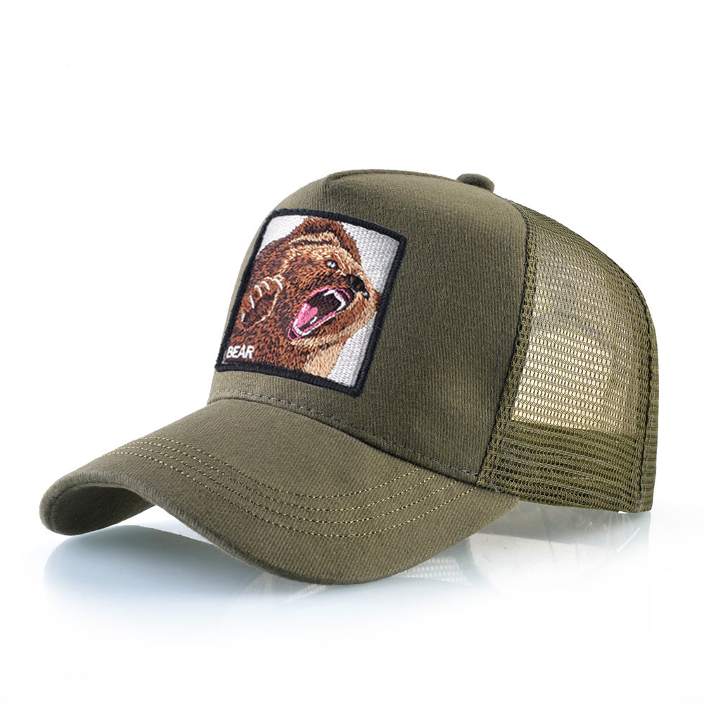 Trendy Bear Embroidered Baseball Cap - Fashionable Sunshade Hip-hop Cap for Men and Women - Breathable, Summer, Truck Driver, Duck Tongue Design, Unisex, Adjustable