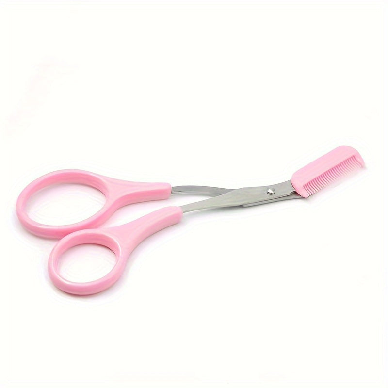 [Stainless Steel Eyebrow Trimmer] Stainless Steel Eyebrow Trimmer Scissor With Comb | Lady Woman Men Hair Removal Grooming Shaping | Eyebrow Remover Makeup Tool