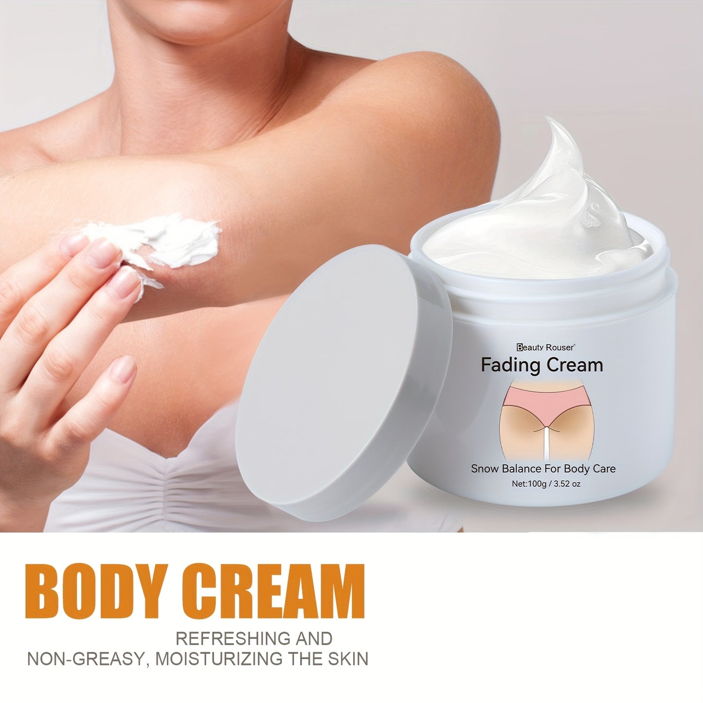 [Moisturizing | Hyaluronic Acid] Moisturizing Body Cream Beauty Rouser 100g/3.52 oz | Unisex-Adult, Hyaluronic Acid, Retinol, Niacinamide, Aloe Vera, Chamomile, Plant-Based Squalane | Alcohol-Free, Scented Summer Formula for