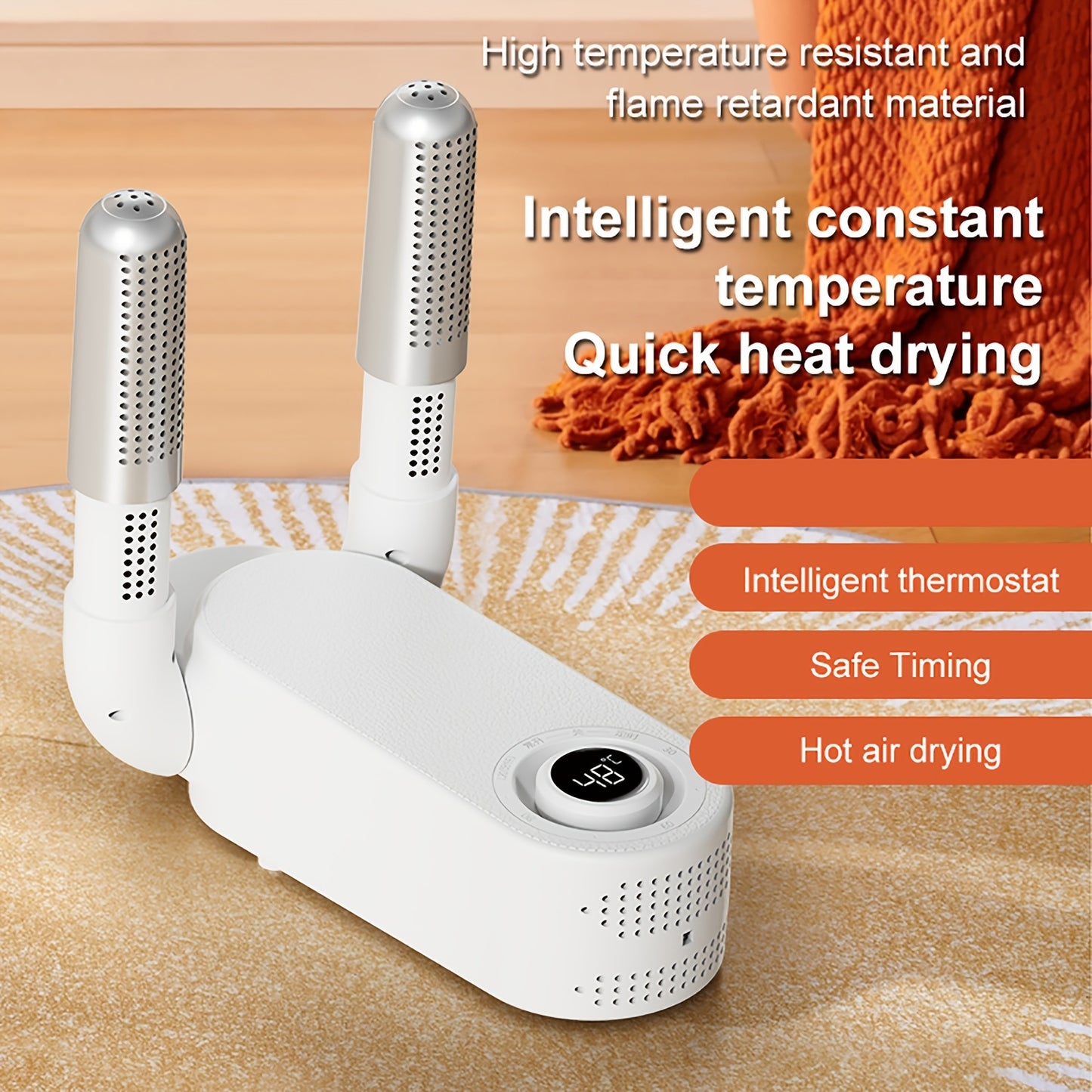 The Smart Shoe Dryer Is a Timed Device for Drying Shoes And Socks at Home Using Hot Air Circulation, Without Battery