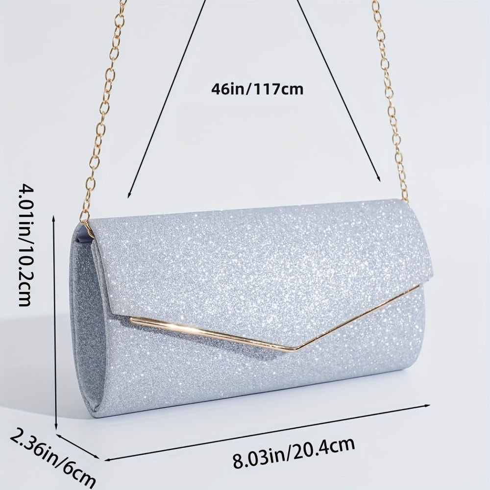 Women's Fashion Clutch With Shoulder Strap And Chain For Evening Party Wallet