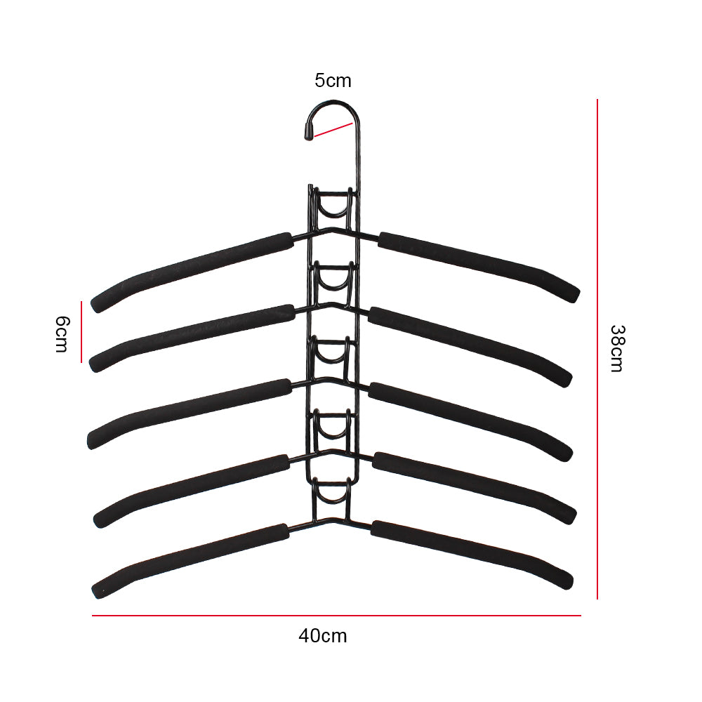 Household One-Piece Clothes Hanger Indoor Space Saving Clothes Drying Rack Mounted Hanger Detachable Storage Holder 5 Layer