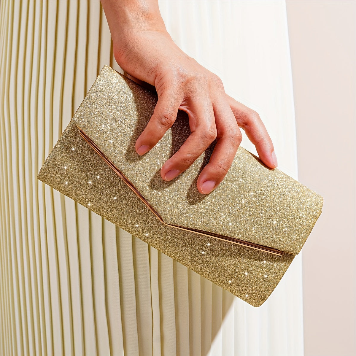 Women's Fashion Clutch With Shoulder Strap And Chain For Evening Party Wallet