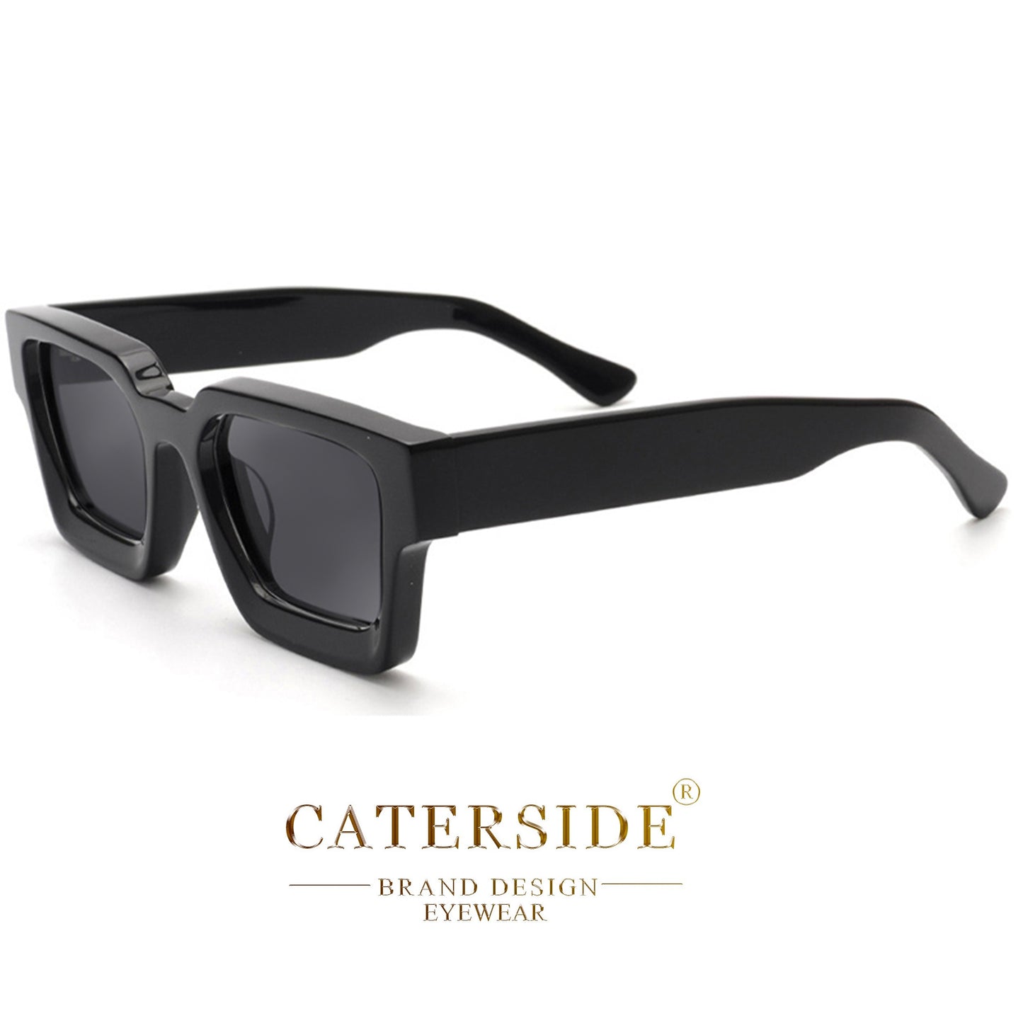100% Acetate Square Men Fashion Glasses Classic Retro Polarized Driving Fishing Travel Beach Fashion Glasses for Male Female TAC Thick Crystal Eyeglasses Shade,Ideal Choice for Gifts with Business Full Package Set Case RC005