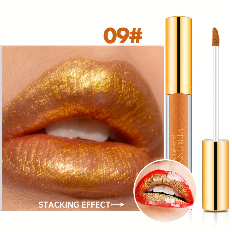 10 Colors Diamond Shiny Lip Gloss, Pearly Glitter Shimmer Finish High Pigmented, Long Lasting Makeup, Smudge Proof Lip Stain Valentine's Day Gifts For Music Festival
