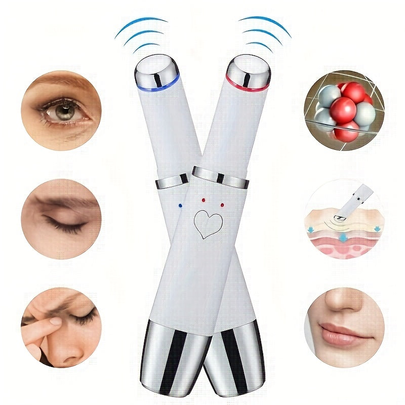 Rechargeable Heated Eye Massager Pen - Cosmetic Instrument - Hot & Cold Face Lifter, Relaxes Dark Circles, Eye Bags, Puffiness, Soothes Facial Tension, Perfect Birthday, Christmas Gift for Women and Men