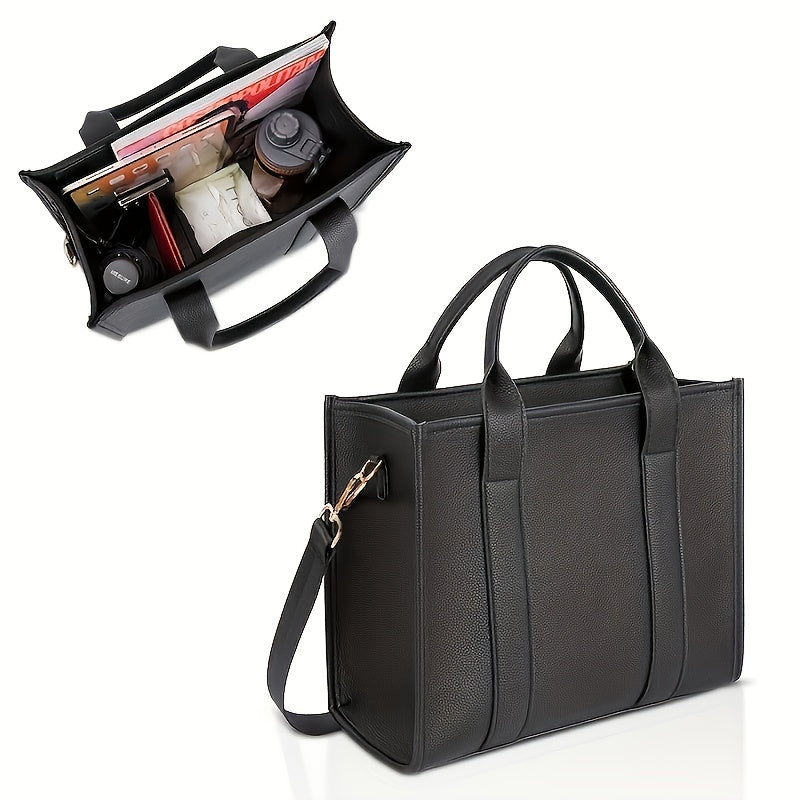 Chic Everyday Womens Tote - Durable PU Leather, Spacious Satchel with Top Handle - Ideal for Work & Casual Outings