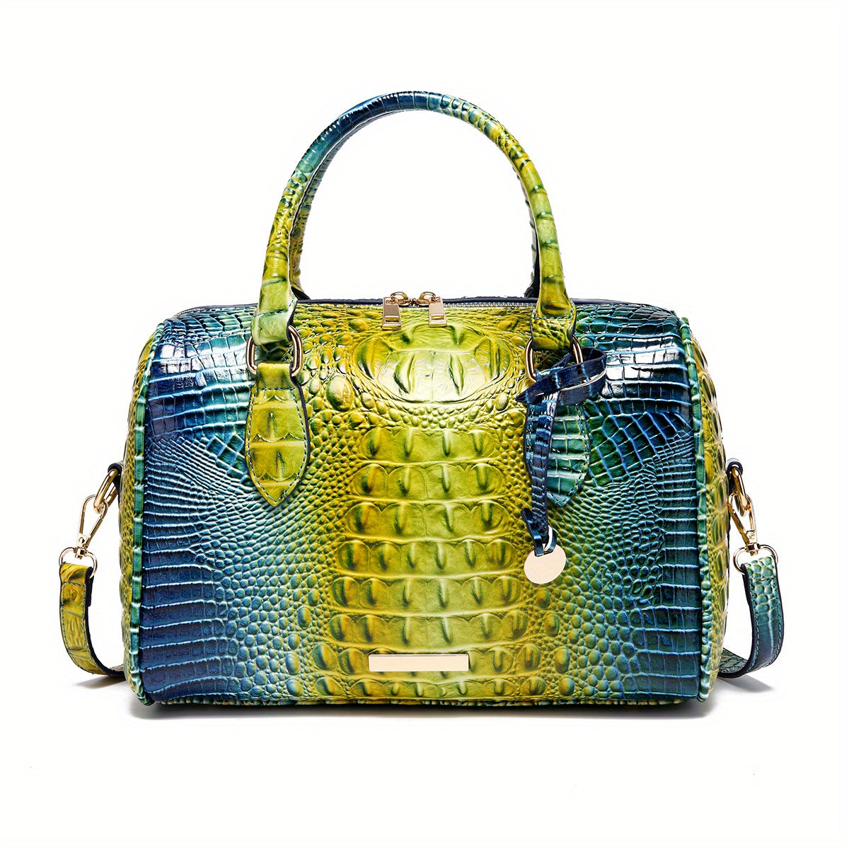 Crocodile Pattern Luxury Crossbody Bag, Top Handle Bag Purse, Classic Fashion Versatile Shoulder Bag