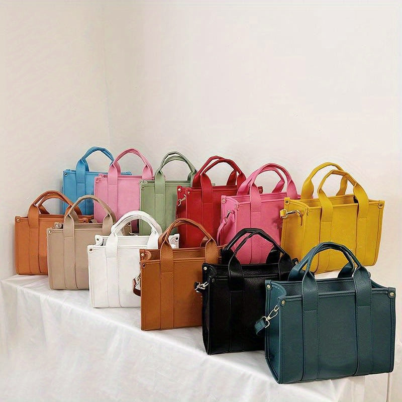 Chic Everyday Womens Tote - Durable PU Leather, Spacious Satchel with Top Handle - Ideal for Work & Casual Outings