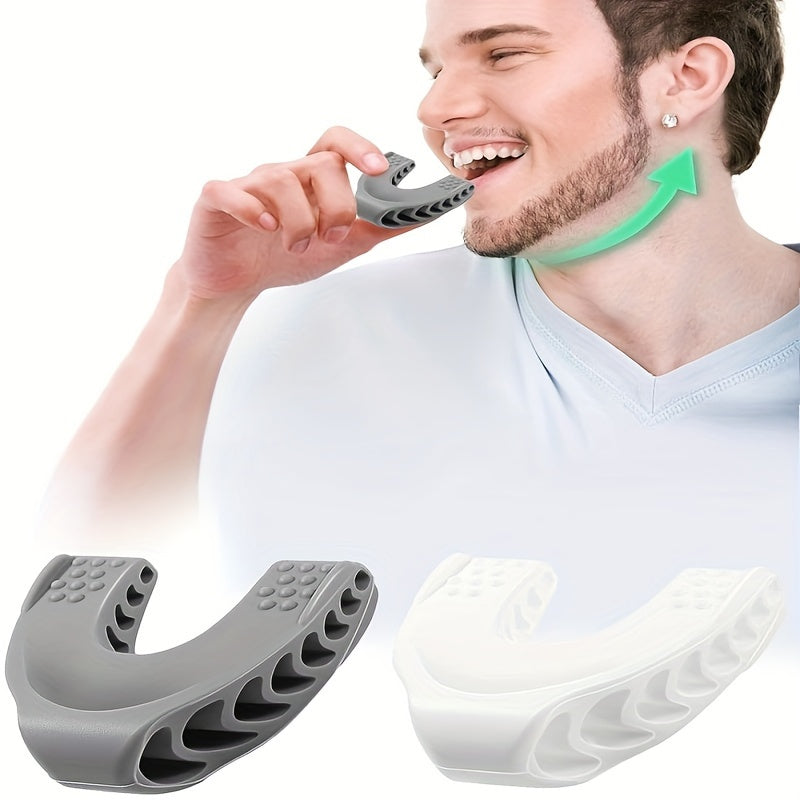 Silicone Facial Toning Exercise Device, 1 Piece Jawline Shaping Tool for Men & Women - Jaw Muscle Trainer, Enhancer for Facial Contour & Symmetry, Double Chin Reducer, Facial Beauty Tool - Unscented, Power-Free Operation, Bat
