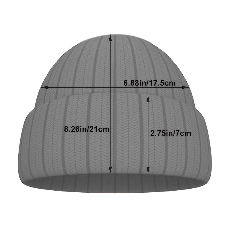 1pc "BACKWOODS" Knitted Hat Thermal Cap For Men - Warm & Cozy - Wool Blend - Perfect for Winter & Outdoor Activities - Ideal Gift for Him