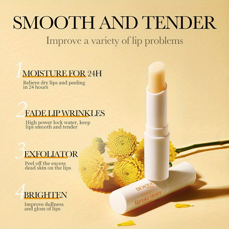 1pc Vitamin E Honey Lip Balm, Anti-dryness, Smooth Lip Lines, Moisturize Autumn And Winter, Hydrating Lip Care, Nourishing Lips Lipstick For Men And Women In Autumn And Winter, Overnight Lip For Dry Lips And Cracked Lips With