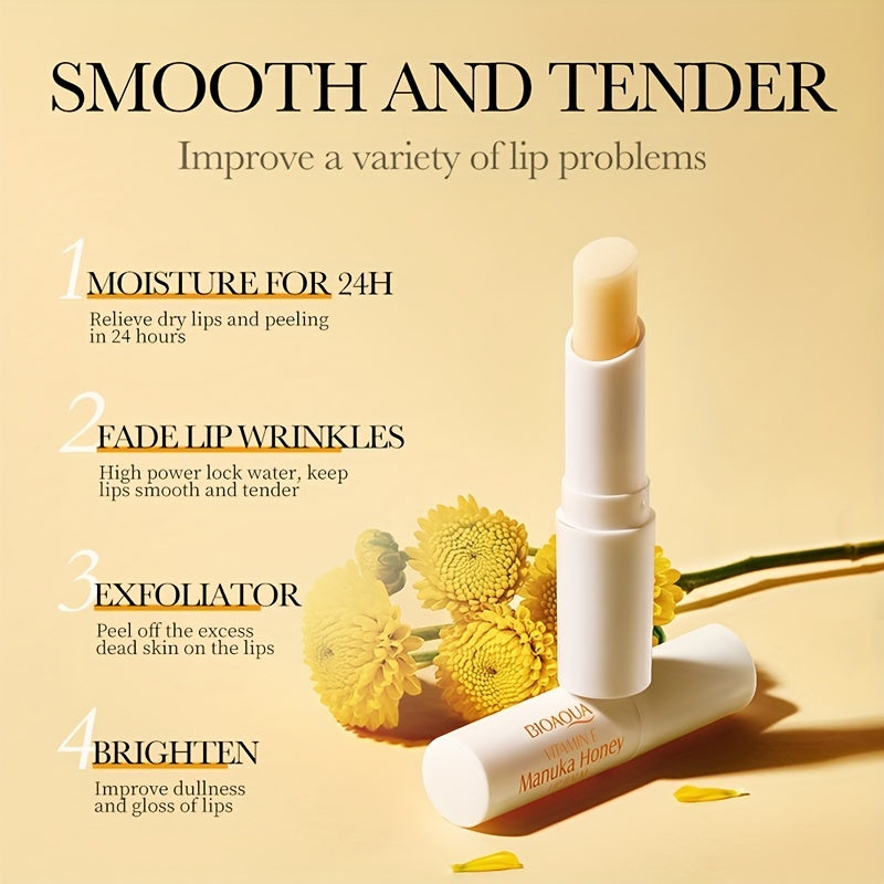 1pc Vitamin E Honey Lip Balm, Anti-dryness, Smooth Lip Lines, Moisturize Autumn And Winter, Hydrating Lip Care, Nourishing Lips Lipstick For Men And Women In Autumn And Winter, Overnight Lip For Dry Lips And Cracked Lips With