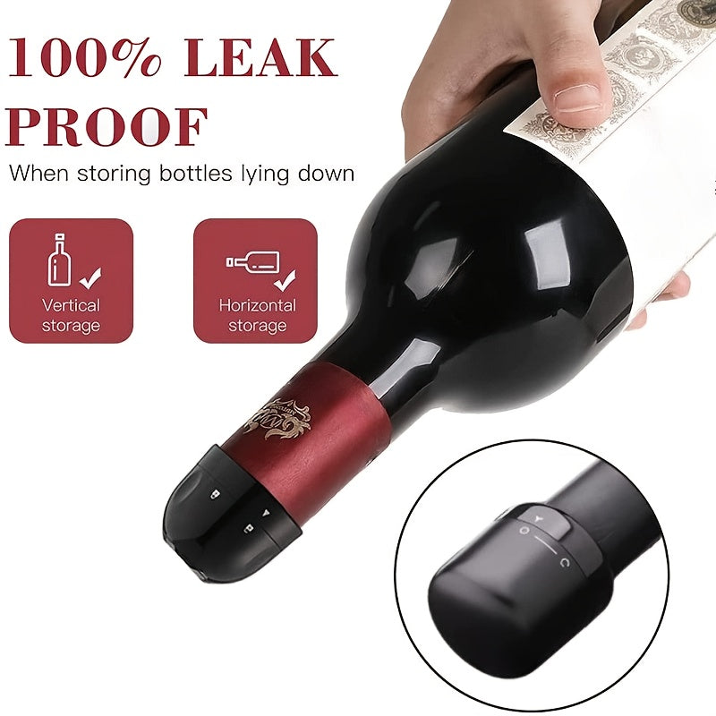 10x Leak-Proof Vacuum Wine Stoppers - Reusable Champagne Bottle Sealer Caps with Secure Lid, Durable Plastic for Wine & Champagne Preservation, Ideal for Home Bar, Kitchen, and Restaurant Use, Wine Bottle Sealer, Kitchen Esse