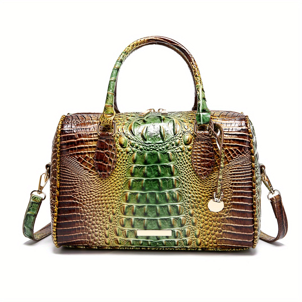 Crocodile Pattern Luxury Crossbody Bag, Top Handle Bag Purse, Classic Fashion Versatile Shoulder Bag