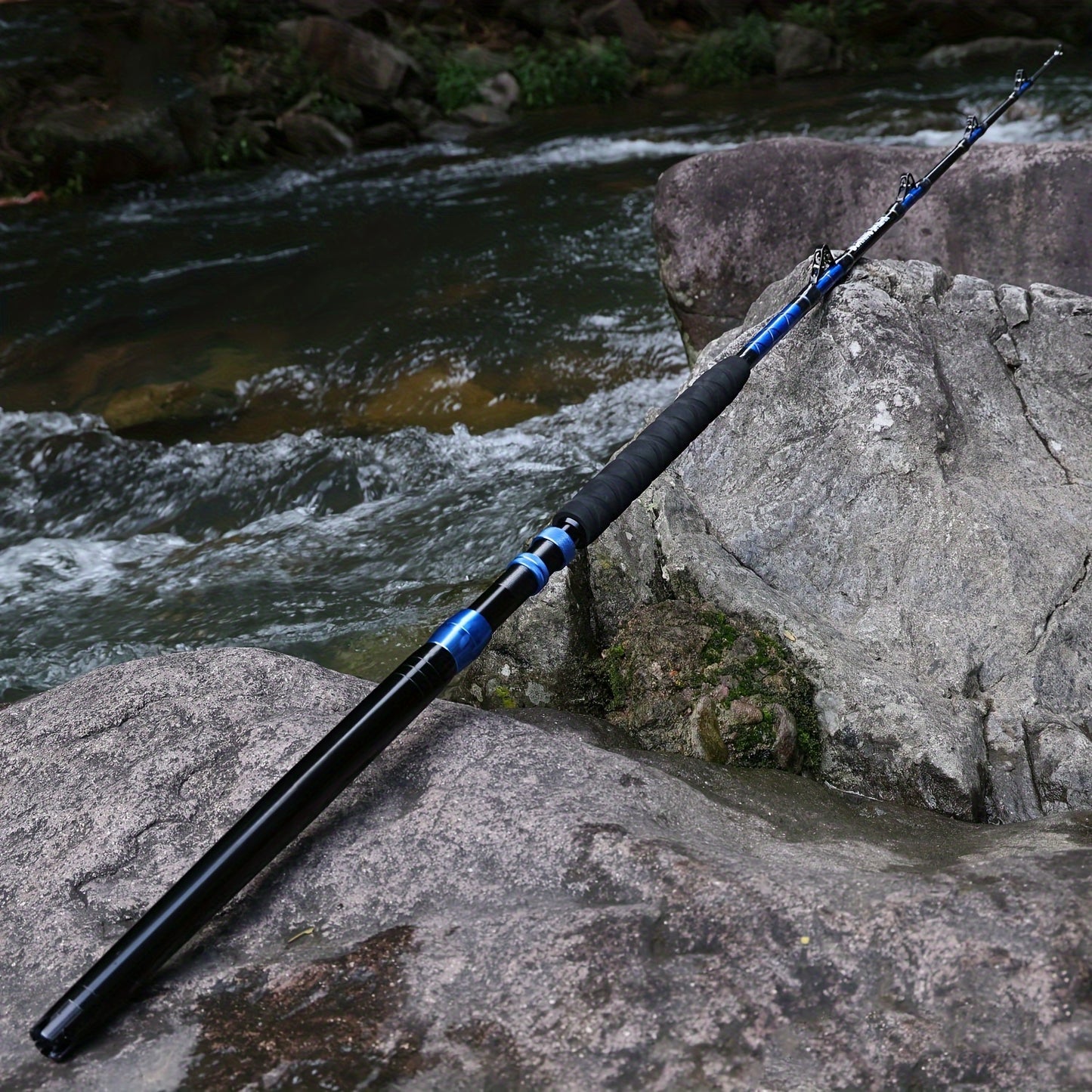 Sougayilang Heavy-Duty Carbon Fiber Boat Fishing Rod - Blue, Ambidextrous Grip for Deep Sea & Trolling, Fish Rod, Boat Rod, Deep Sea, Heavy-duty, Best for Christmas, Perfect for Thanksgiving