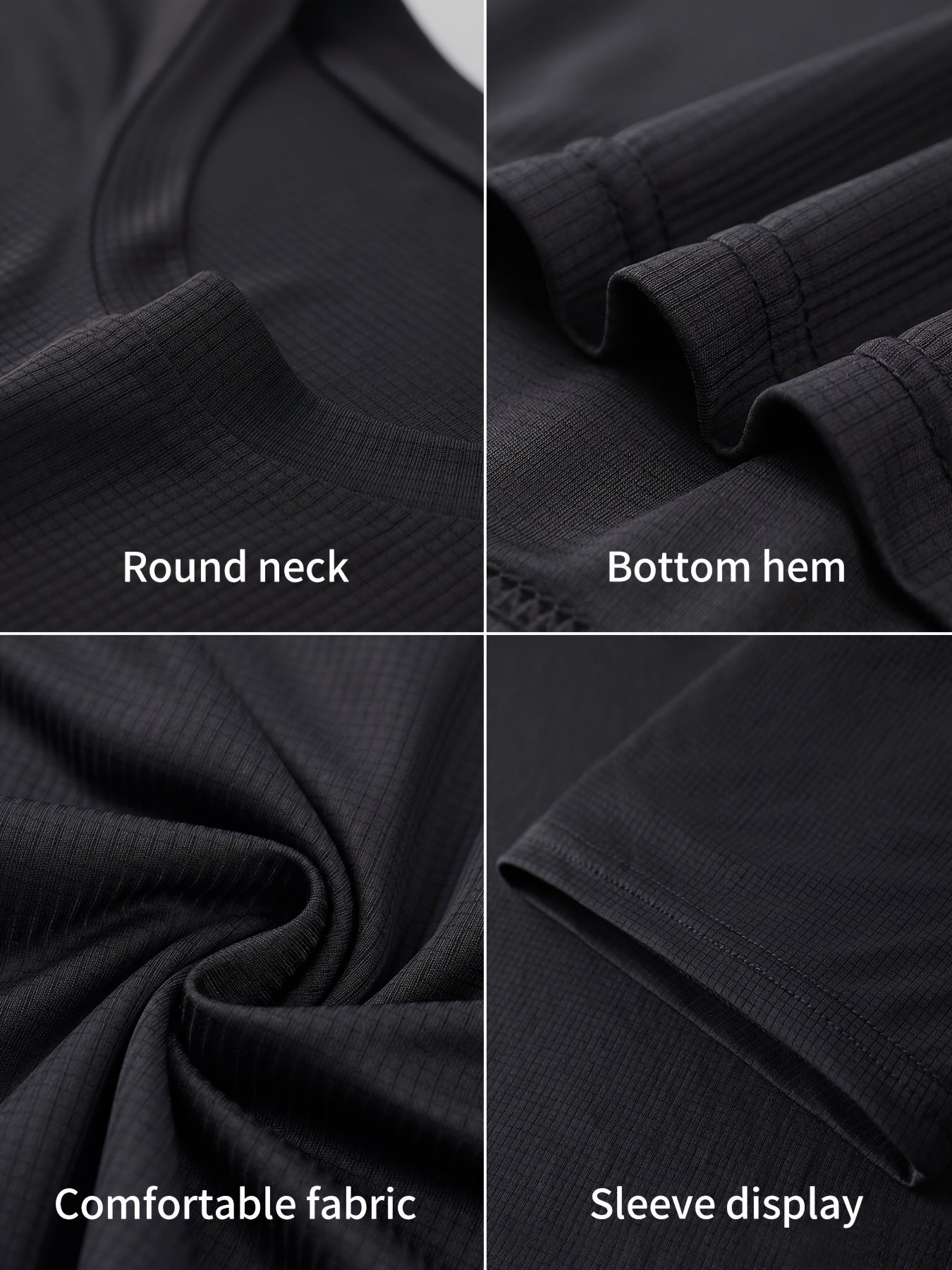 [5pcs Quick-Dry Sports Shirt] 5pcs Xinso Prince Ultra-Thin Men's Quick-Dry Fitness Sports Shirt Set - Black Plaid Short Sleeve Top