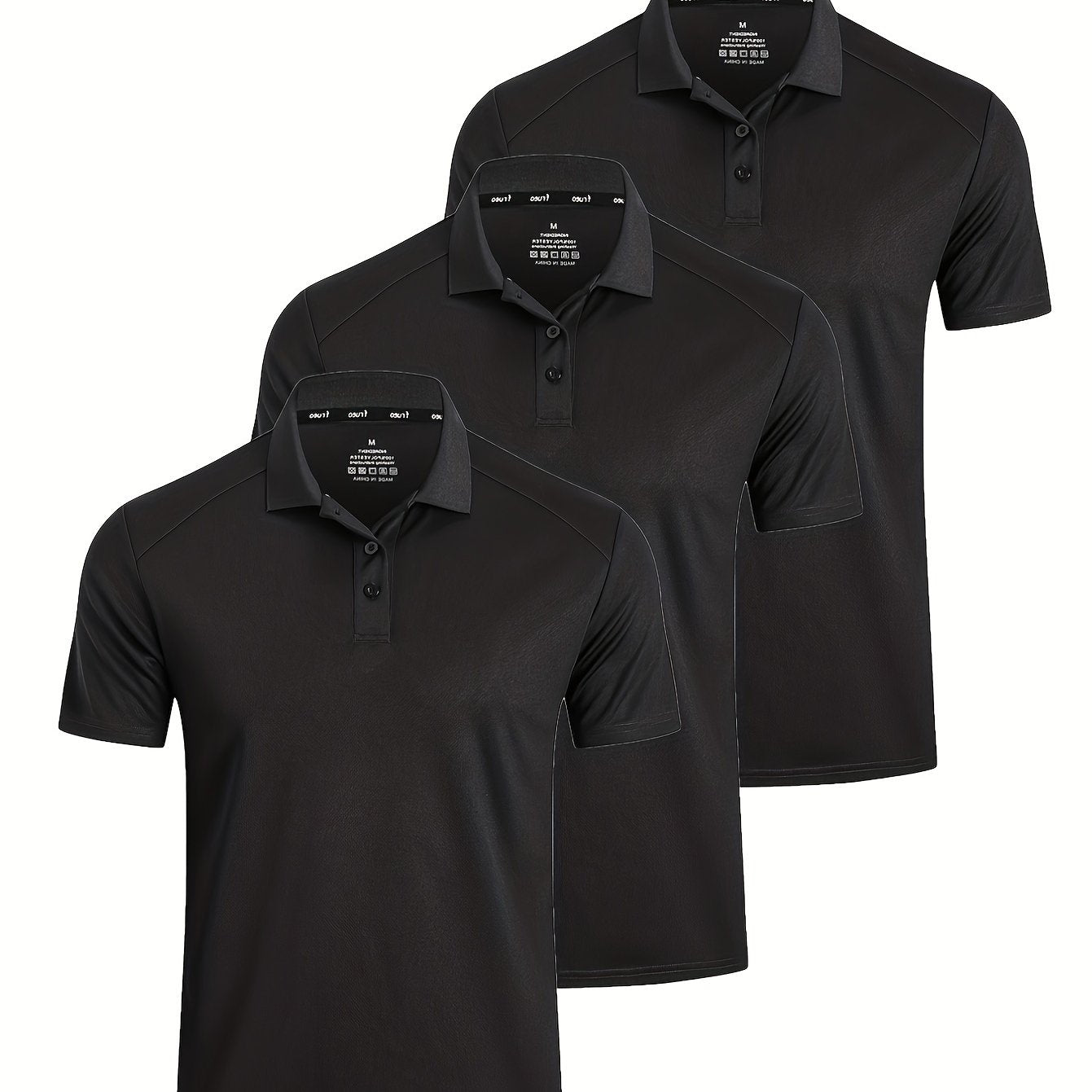 3 Pack Men'S Golf Polo Shirts Casual Short Sleeve Quick-Dry Athletic Solid Color Golf T-Shirt Moisture Wicking Shirts Tees Tops for Men