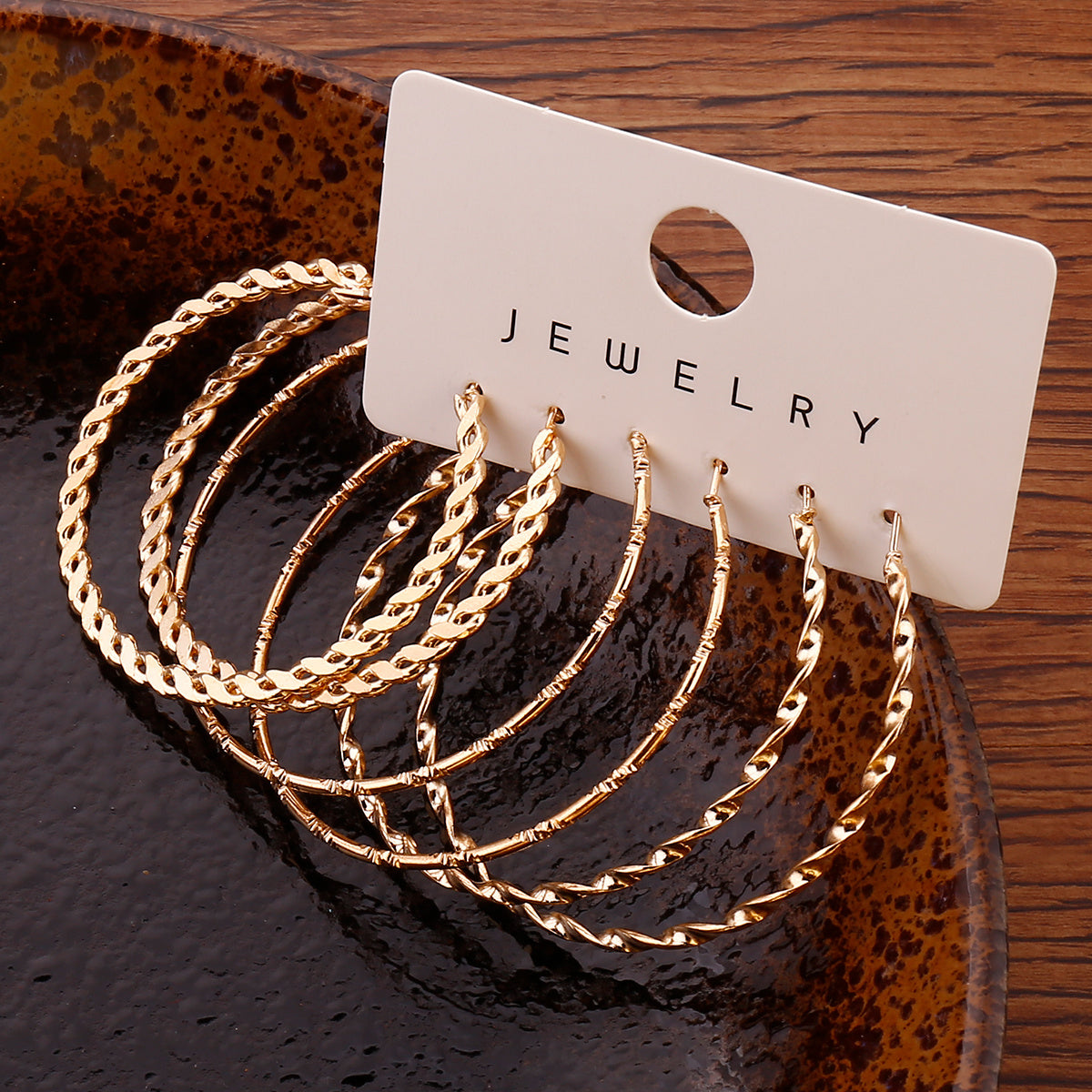 [Boho Vintage Earrings] 14K Golden Plated Earring Set, Boho Vintage Style Zinc Alloy, Non-Feathered Jewelry for Women