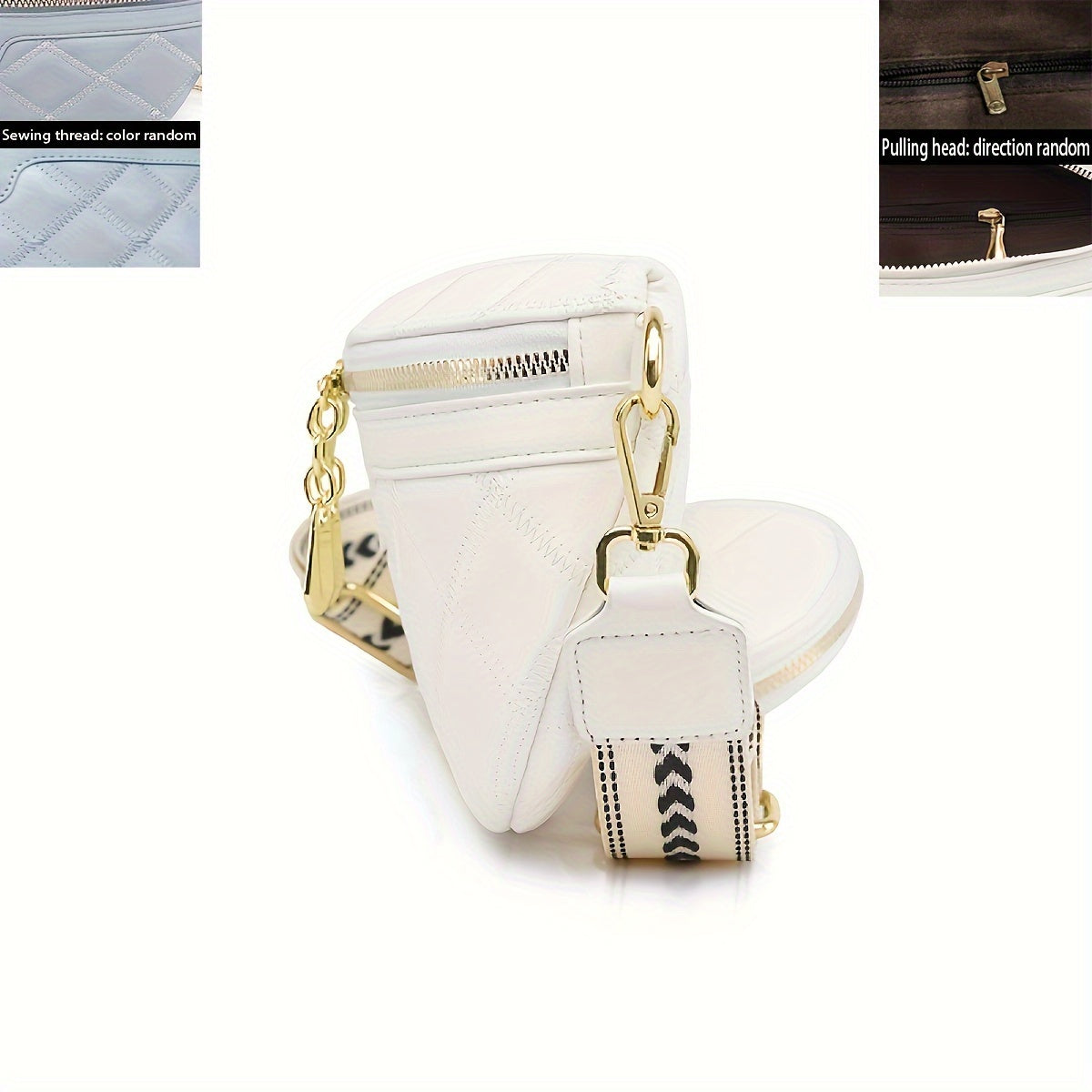 Argyle Quilted Belt Bag with Coin Purse, Trendy Travel Crossbody Bag, Women&Apos;S Faux Leather Chest Bag