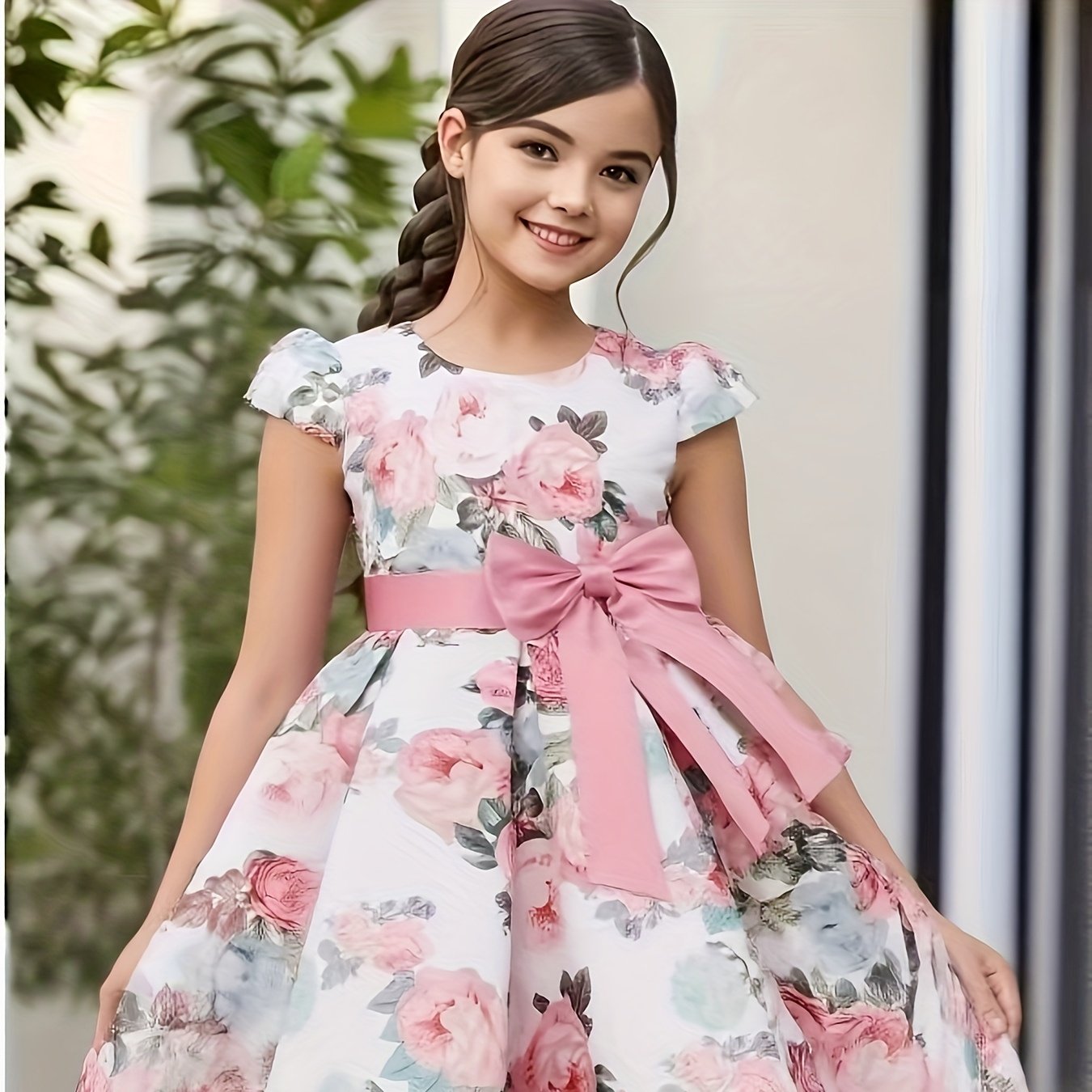 Children Eden 3-10 Years Girls Rose Print Dress