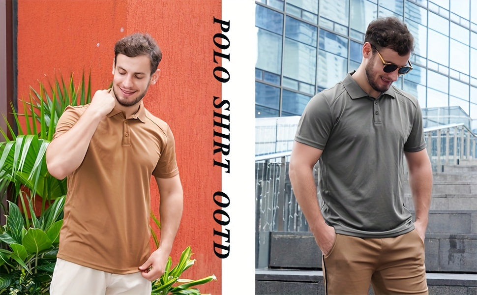 3 Pack Men'S Golf Polo Shirts Casual Short Sleeve Quick-Dry Athletic Solid Color Golf T-Shirt Moisture Wicking Shirts Tees Tops for Men