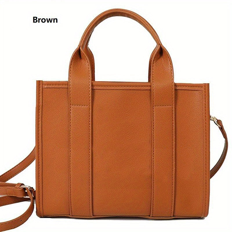 Chic Everyday Womens Tote - Durable PU Leather, Spacious Satchel with Top Handle - Ideal for Work & Casual Outings